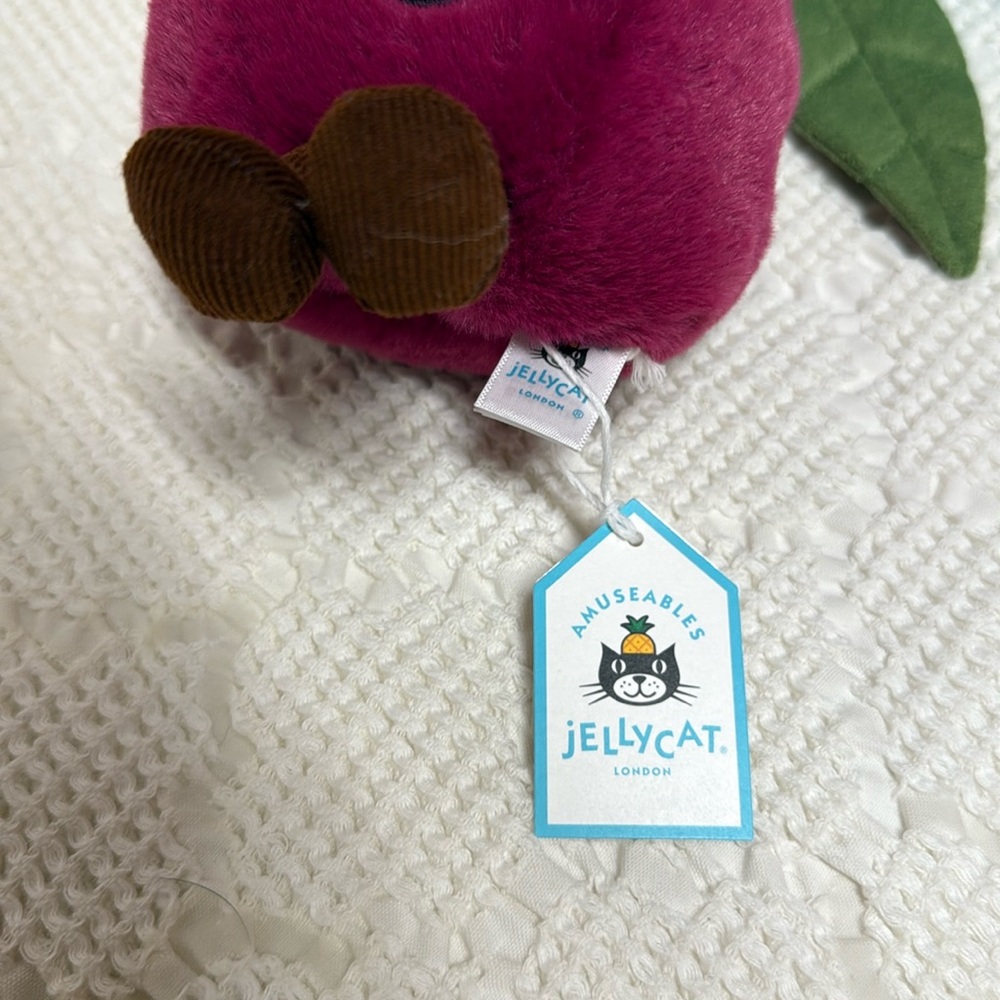 Jellycat Amuseable Cherry 🍒 5x4" Soft & Plush NWT - Picture 9 of 9